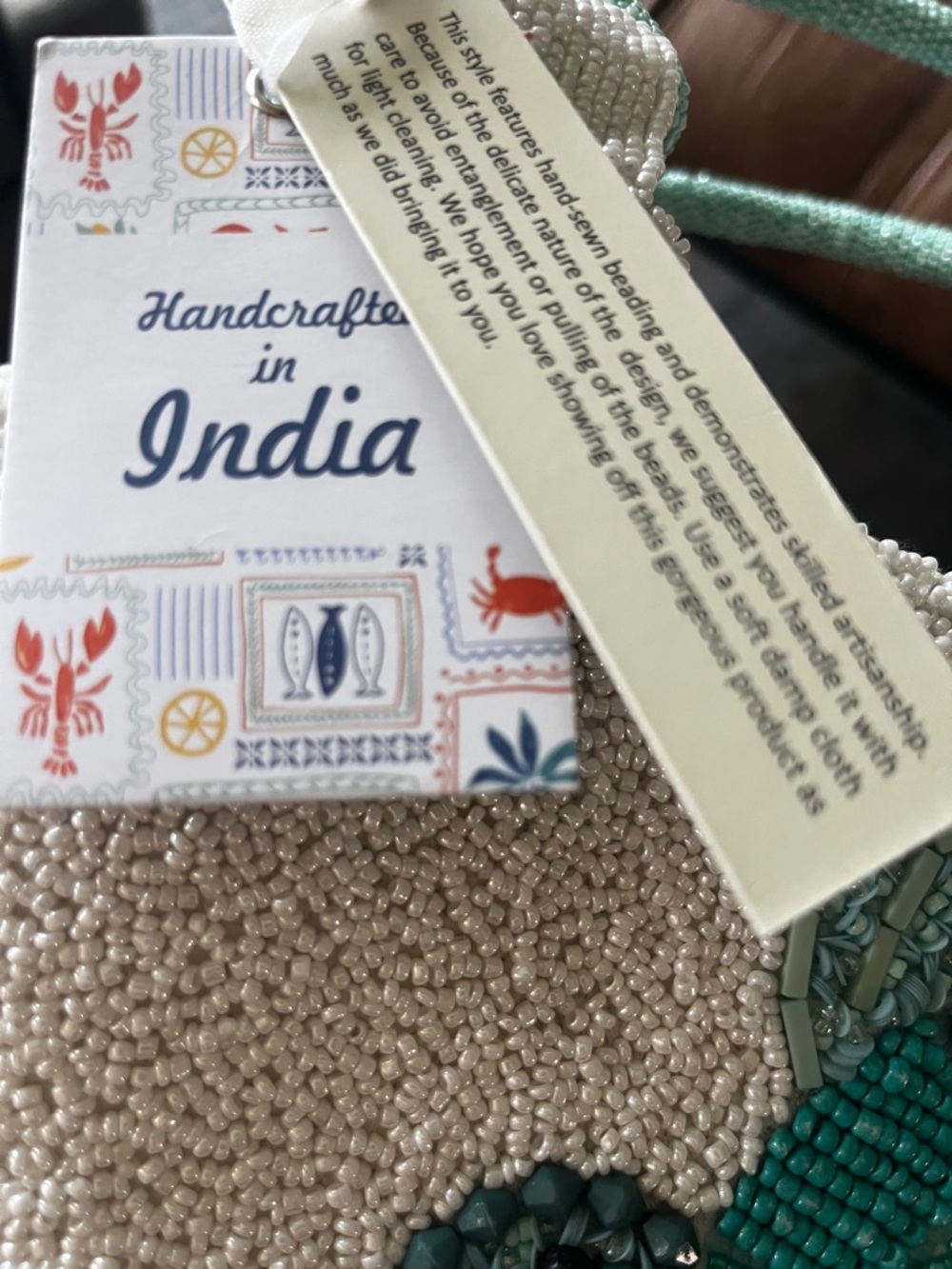 NWT Beaded Turtle TJ Maxx Bag Made In India TikTok Viral - Picture 3 of 4